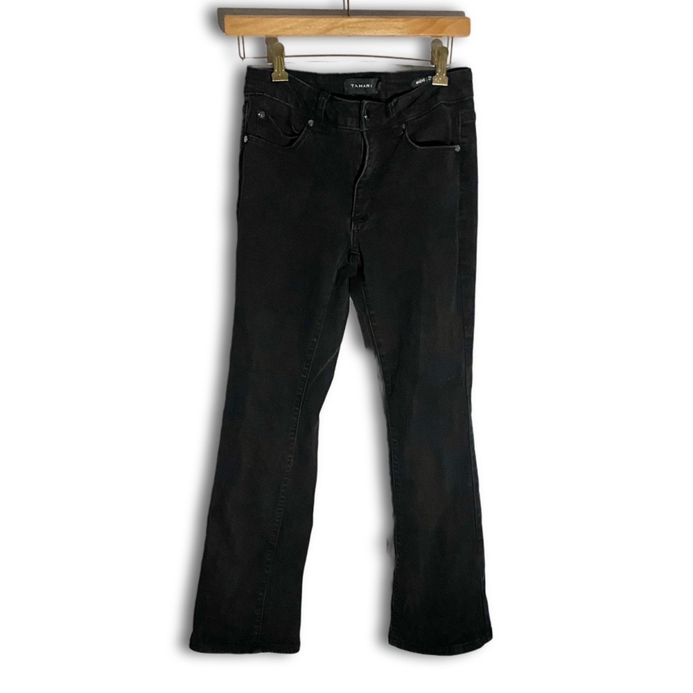 TAHARI Maeve Fit Solution Mini Bootcut Black Jeans
